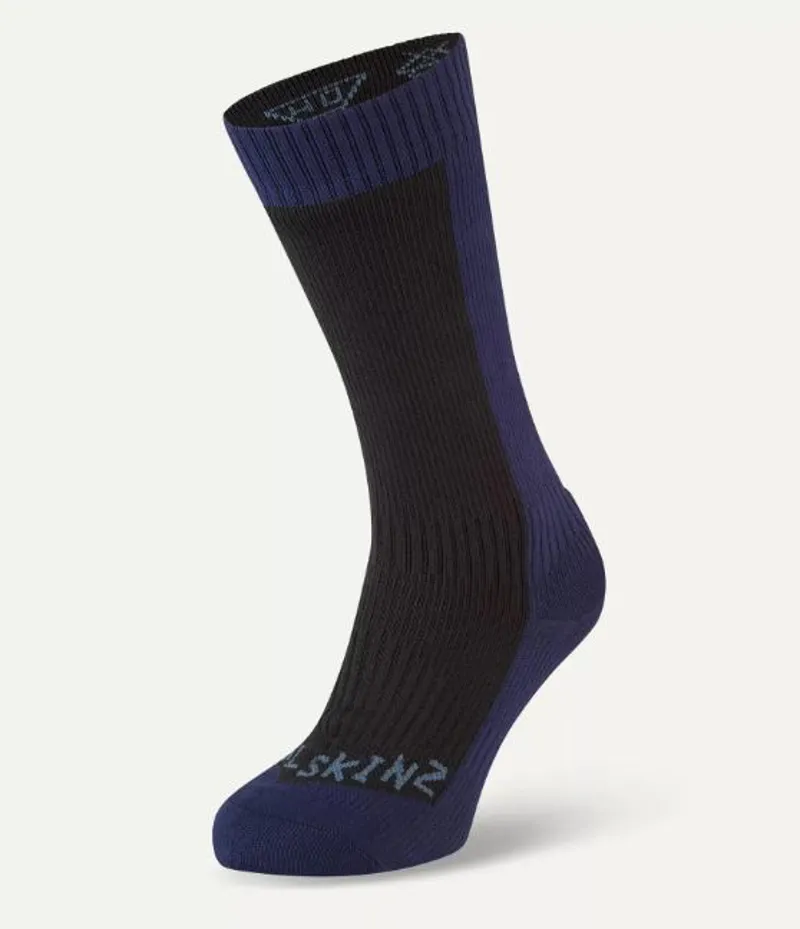 Sealskinz WP Cold Weather Mid Length Sock - Black/ Navy